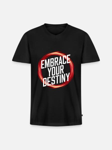 Umarme dein Schicksal - Männer Premium Bio T-Shirt mit V-Ausschnitt - Schwarz