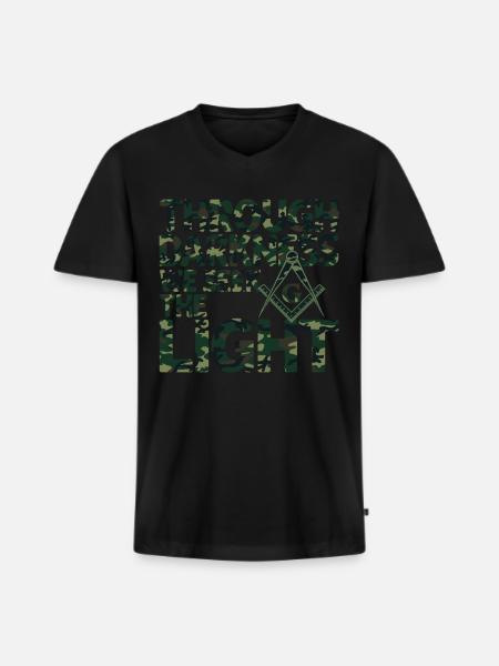 Mason Masonic Camo Freemason - Men's Premium Organic T-shirt with V-neck - black