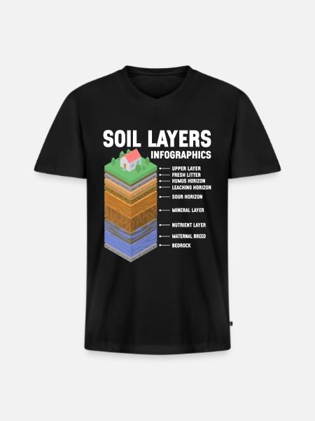 Bodenwissenschaftler Soil Science - Men's Premium Organic T-shirt with V-neck - black