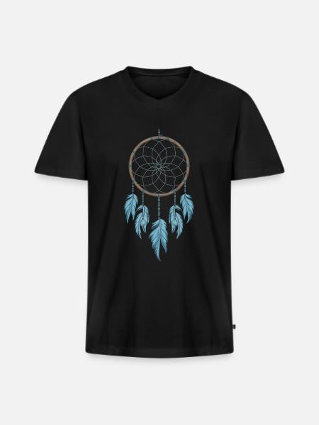 Dream catcher - Men's Premium Organic T-shirt with V-neck - black