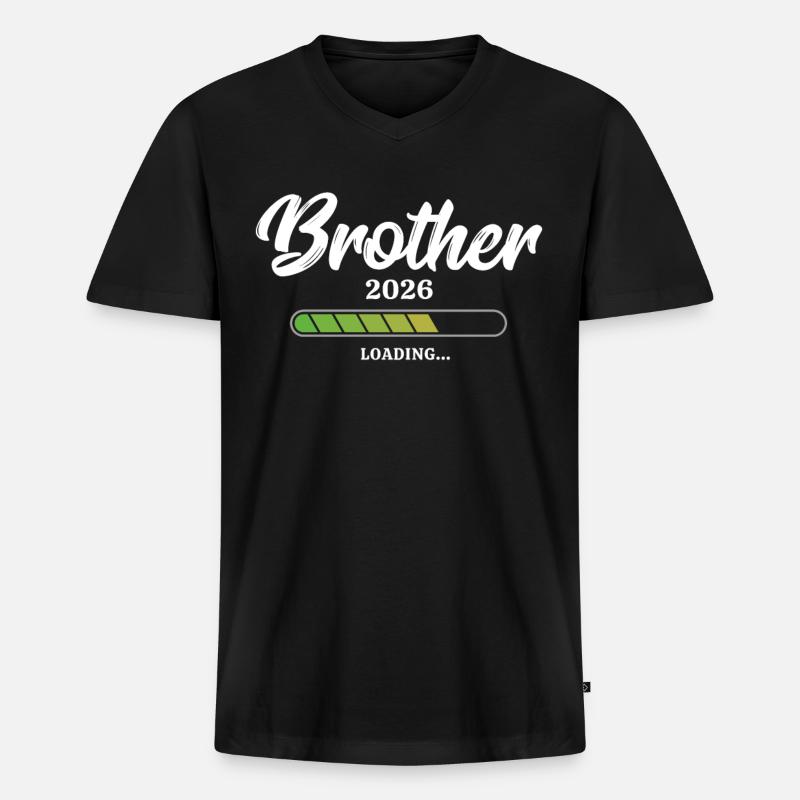 Brother Loading 2026 - Männer Premium Bio T-Shirt mit V-Ausschnitt - Schwarz