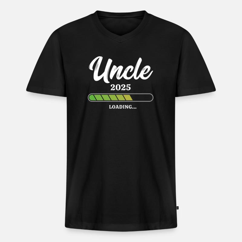 Uncle Loading 2025 - Männer Premium Bio T-Shirt mit V-Ausschnitt - Schwarz