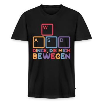 Gamer Gaming Zocker Zocken Weihnachten - Männer Premium Bio T-Shirt mit V-Ausschnitt - Schwarz - Vorne - Nico (187cm)