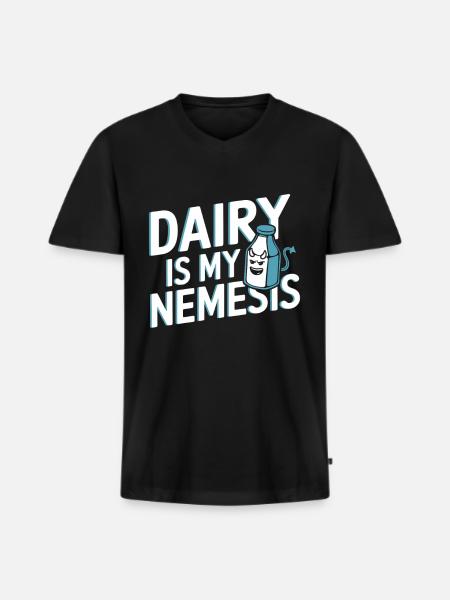 Lactose intolerance Lactose intolerant - Men's Premium Organic T-shirt with V-neck - black