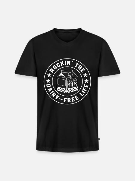 Lactose intolerance Lactose intolerant - Men's Premium Organic T-shirt with V-neck - black