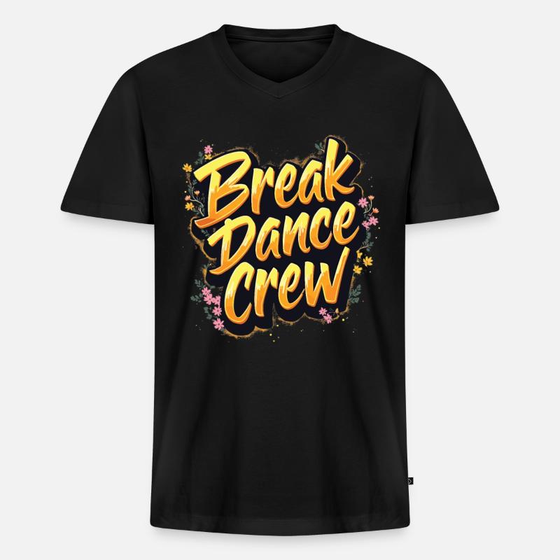 Breakdance Crew Breakdance Breakdancing Breakdance - T-shirt encolure en V Premium bio Homme - noir
