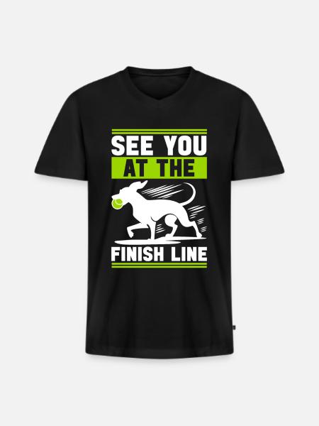 Flyball Dog Sports - Men's Premium Organic T-shirt with V-neck - black
