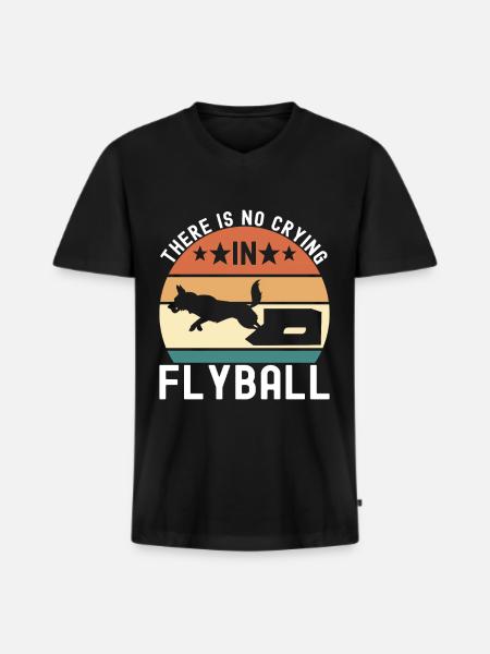 Flyball Hundesport - Männer Premium Bio T-Shirt mit V-Ausschnitt - Schwarz