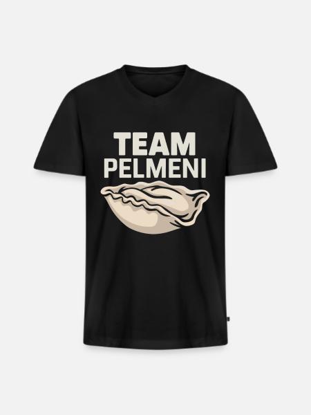 Pelmeni Cuisine russe - T-shirt encolure en V Premium bio Homme - noir