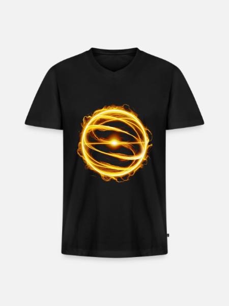 Energy ball - Men's Premium Organic T-shirt with V-neck - black