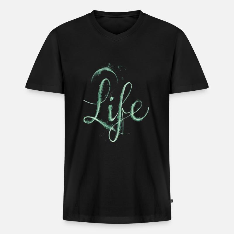 Leben grüner Staub - Männer Premium Bio T-Shirt mit V-Ausschnitt - Schwarz