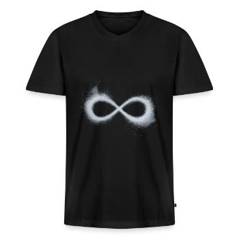 Infini - T-shirt encolure en V Premium bio Homme - noir - Devant - Nico (187cm)