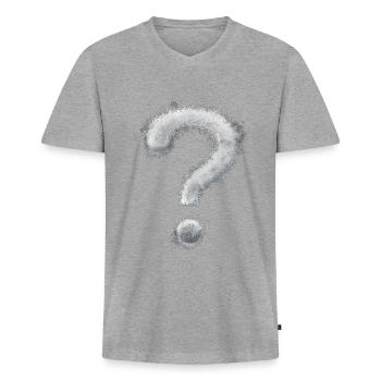 Point d’interrogation - T-shirt encolure en V Premium bio Homme - gris chiné - Devant