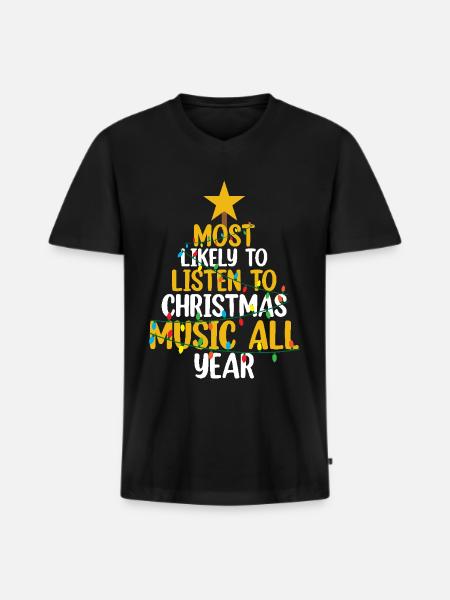 Elfes de Noël - T-shirt encolure en V Premium bio Homme - noir