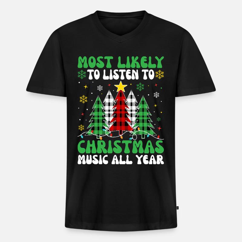 Weihnachten Weihnachts Elfen - Männer Premium Bio T-Shirt mit V-Ausschnitt - Schwarz