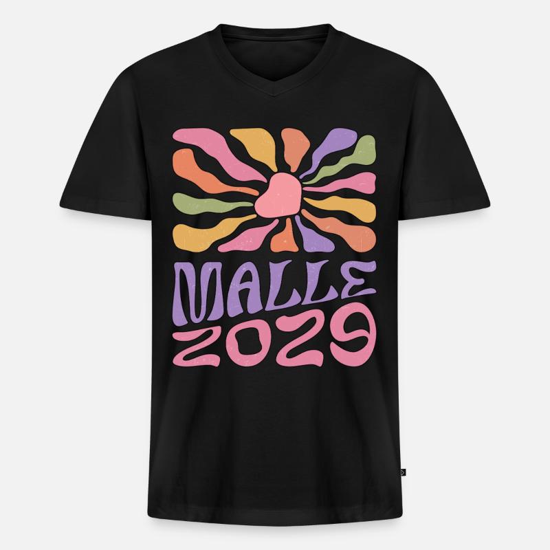 Malle 2029 - Männer Premium Bio T-Shirt mit V-Ausschnitt - Schwarz