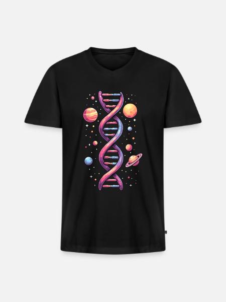 Double Helix DNA Space - Men's Premium Organic T-shirt with V-neck - black