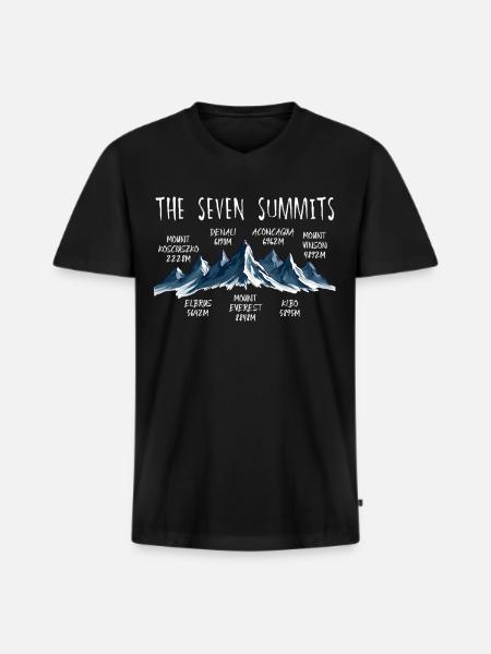 Seven Summits Kosciuszko - Men's Premium Organic T-shirt with V-neck - black