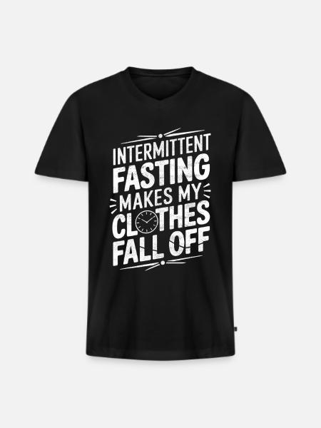 Intermittent fasting Intermittent fasting - Men's Premium Organic T-shirt with V-neck - black