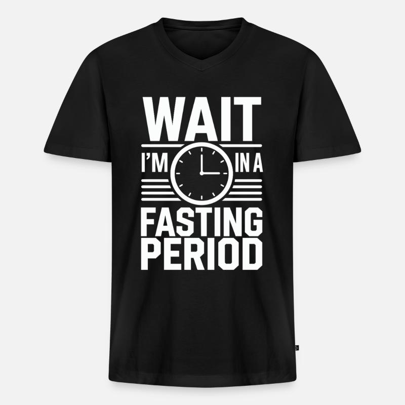 Intervallfasten Intermittierendes Fasten - Männer Premium Bio T-Shirt mit V-Ausschnitt - Schwarz