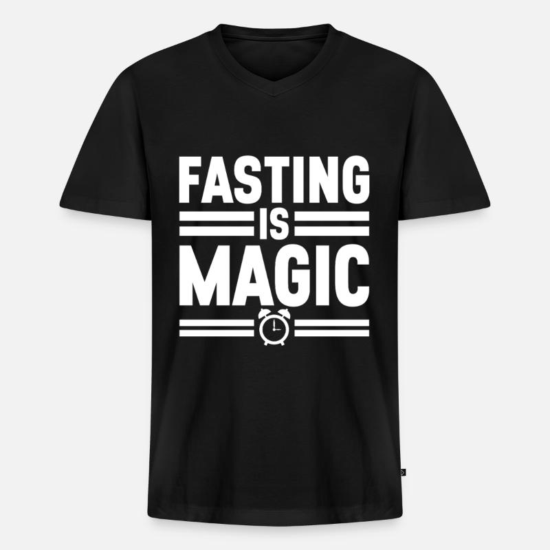 Intermittent fasting Intermittent fasting - Men's Premium Organic T-shirt with V-neck - black