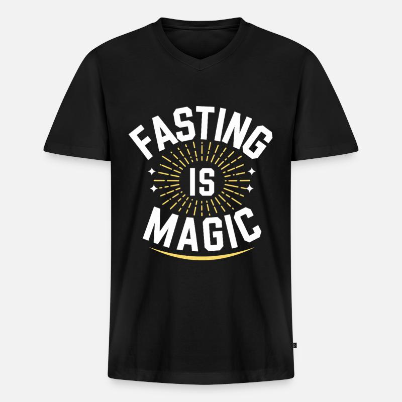 Intermittent fasting Intermittent fasting - Men's Premium Organic T-shirt with V-neck - black