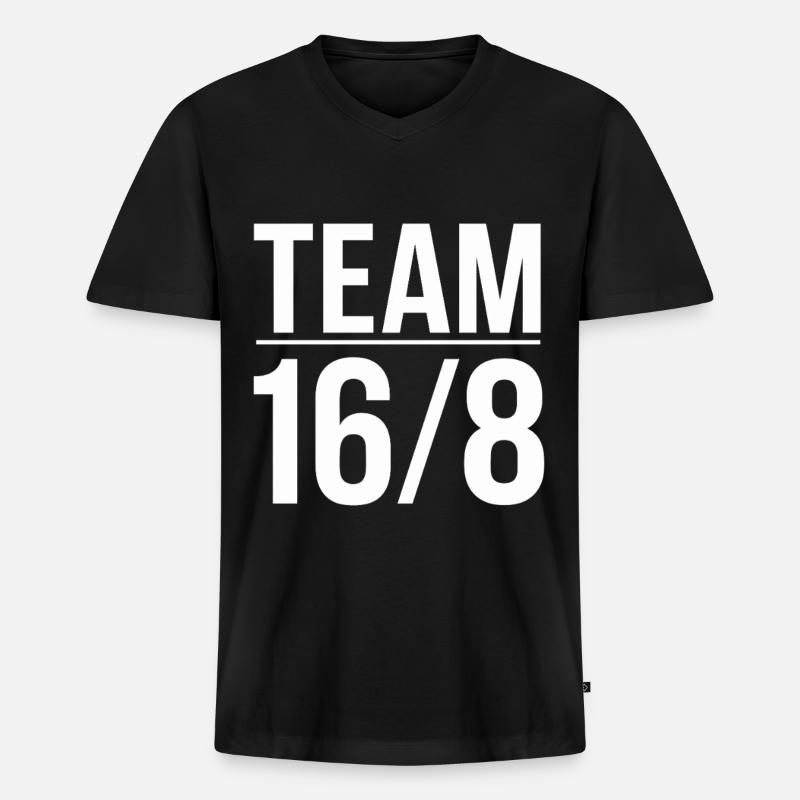 Intervallfasten Intermittierendes Fasten - Männer Premium Bio T-Shirt mit V-Ausschnitt - Schwarz