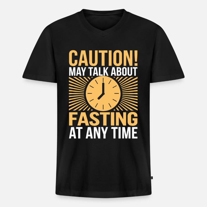 Intermittent fasting Intermittent fasting - Men's Premium Organic T-shirt with V-neck - black