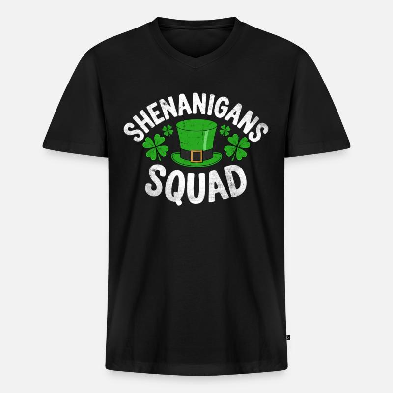 Shenanigans Squad - Männer Premium Bio T-Shirt mit V-Ausschnitt - Schwarz