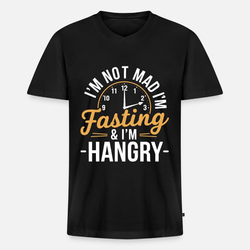 Intermittent fasting Intermittent fasting - Men's Premium Organic T-shirt with V-neck - black