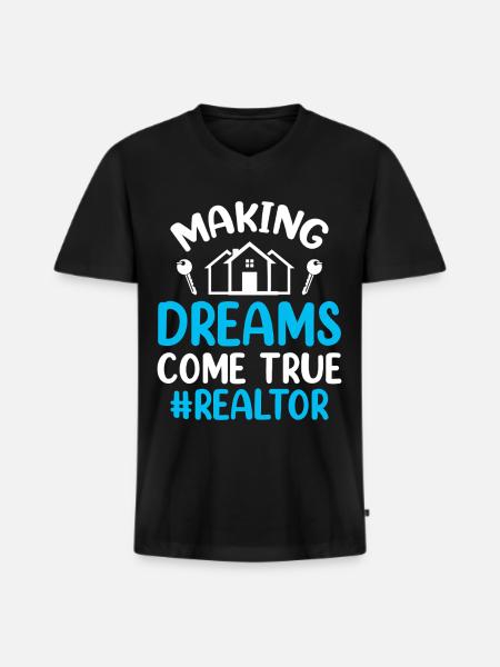 Agents immobiliers Agents immobiliers - T-shirt encolure en V Premium bio Homme - noir
