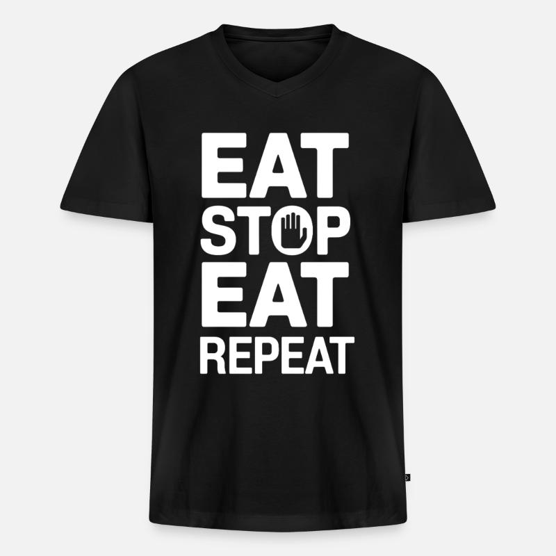 Intermittent fasting Intermittent fasting - Men's Premium Organic T-shirt with V-neck - black