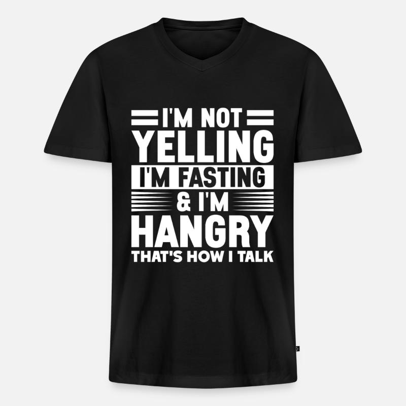 Intervallfasten Intermittierendes Fasten - Männer Premium Bio T-Shirt mit V-Ausschnitt - Schwarz