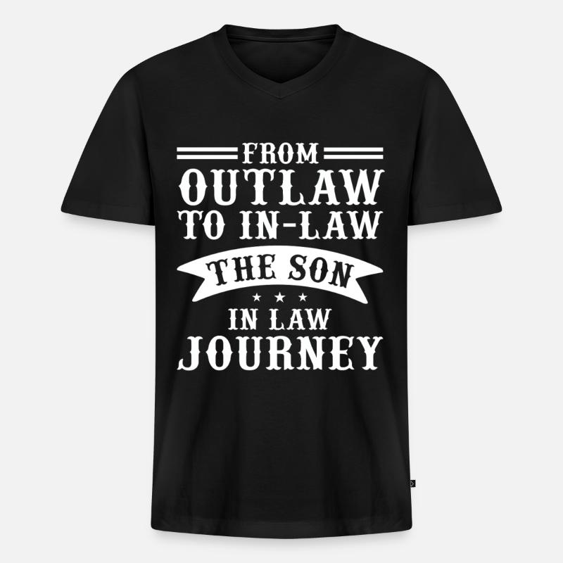 Lieblingssohn Vater Mutter Schwiegermutter - Männer Premium Bio T-Shirt mit V-Ausschnitt - Schwarz
