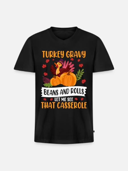 Trruthahn Thanksgiving Funny Design - Men's Premium Organic T-shirt with V-neck - black