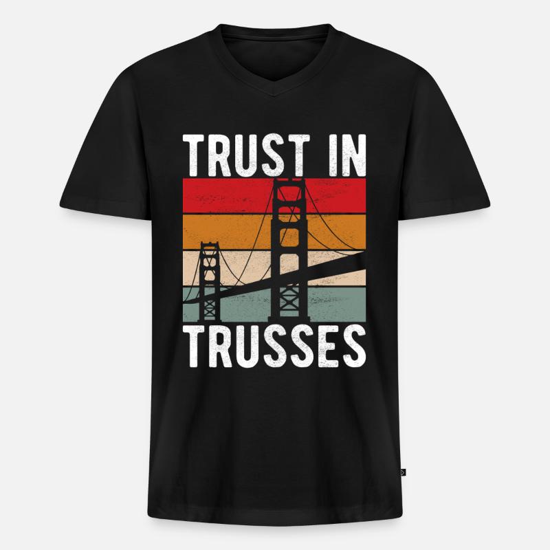 Bridge Engineer Bridge Construction - Men's Premium Organic T-shirt with V-neck - black