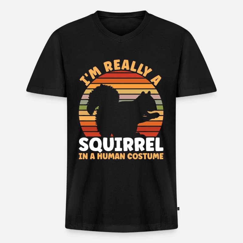 Eichhörnchen Kostüm - Männer Premium Bio T-Shirt mit V-Ausschnitt - Schwarz