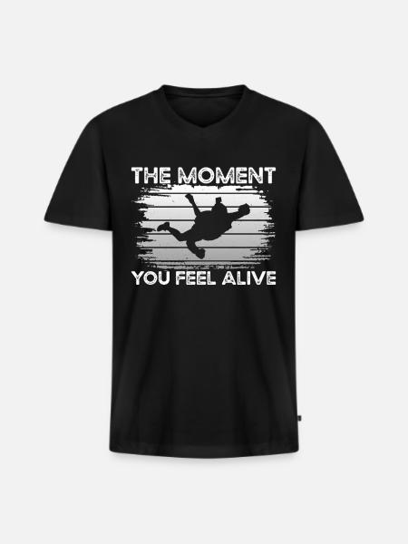 Parachute Feel Alive - Men's Premium Organic T-shirt with V-neck - black