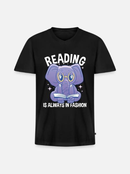 Lecture à la mode - T-shirt encolure en V Premium bio Homme - noir