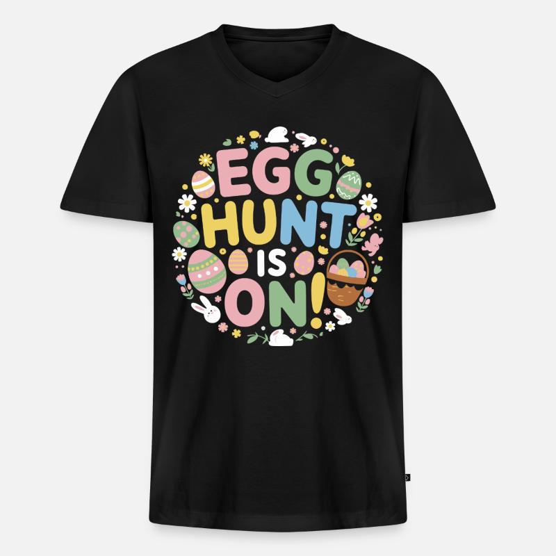 Ostern - Männer Premium Bio T-Shirt mit V-Ausschnitt - Schwarz