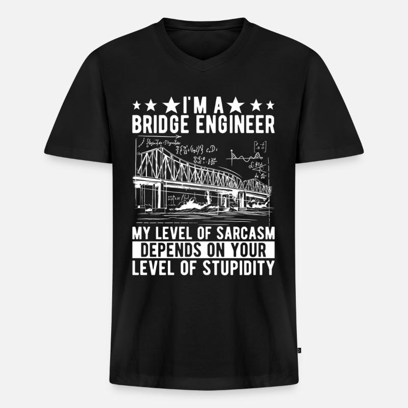 Bridge Engineer Bridge Construction - Men's Premium Organic T-shirt with V-neck - black