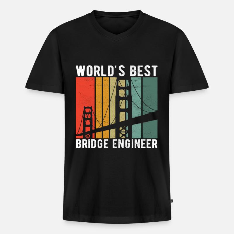 Bridge Engineer Bridge Construction - Men's Premium Organic T-shirt with V-neck - black