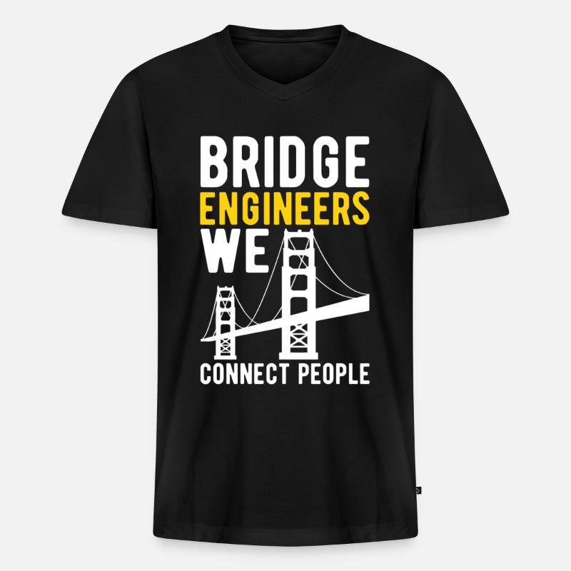 Bridge Engineer Bridge Construction - Men's Premium Organic T-shirt with V-neck - black