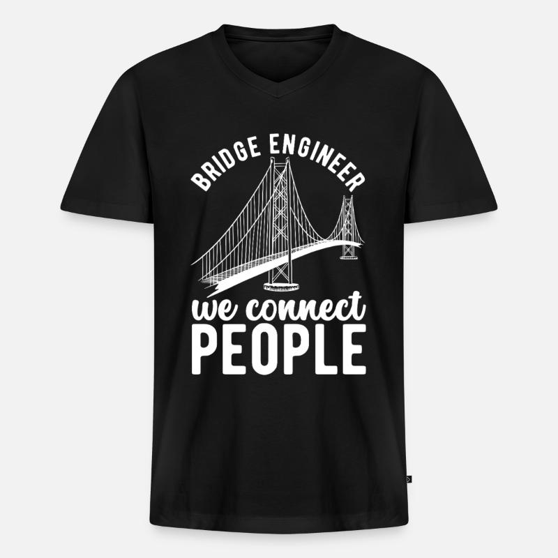 Bridge Engineer Bridge Construction - Men's Premium Organic T-shirt with V-neck - black