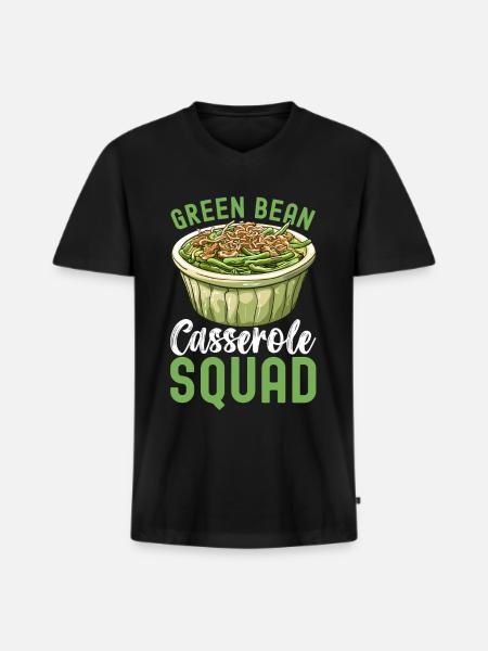 Casserole de haricots verts - T-shirt encolure en V Premium bio Homme - noir