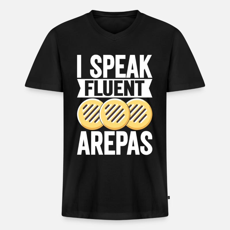 Venezolanische Arepas - Männer Premium Bio T-Shirt mit V-Ausschnitt - Schwarz