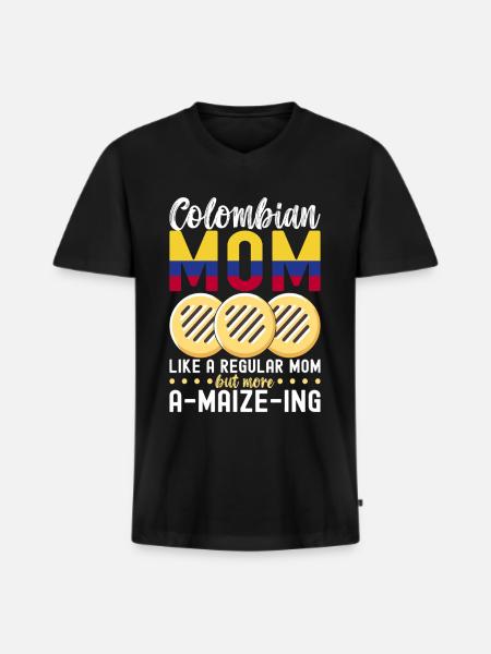 Venezuelan Arepas - Men's Premium Organic T-shirt with V-neck - black