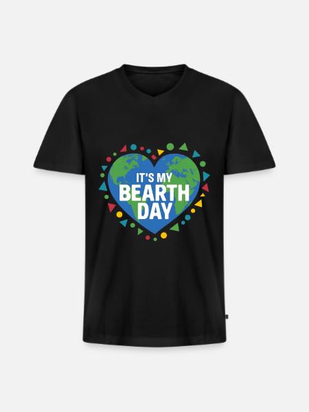 Environmental Protection Birthday Saying - Men's Premium Organic T-shirt with V-neck - black