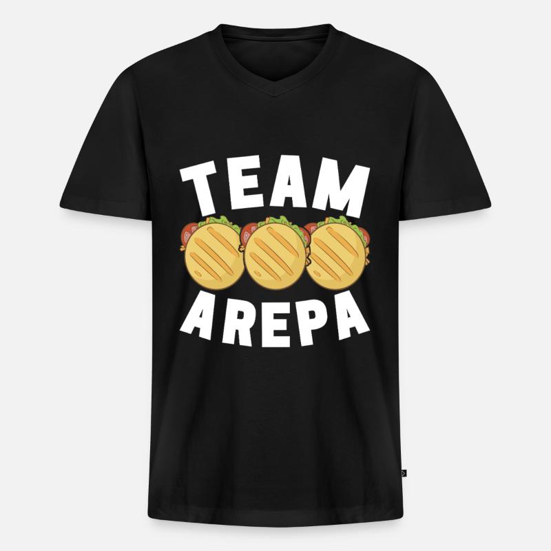 Venezolanische Arepas - Männer Premium Bio T-Shirt mit V-Ausschnitt - Schwarz