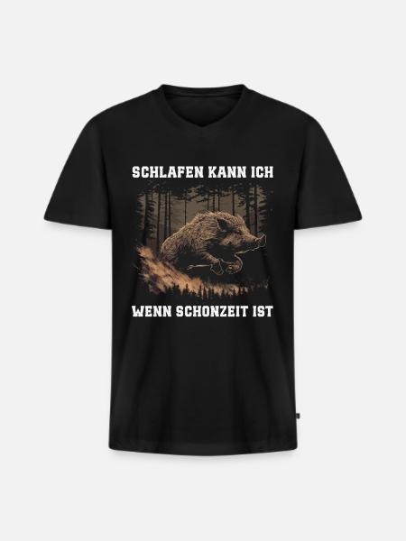 Hunter Closed Season - Men's Premium Organic T-shirt with V-neck - black